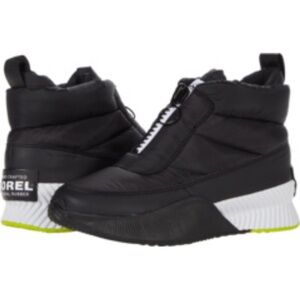 Sorel Out n About Stylish Black and Green Women's Boots